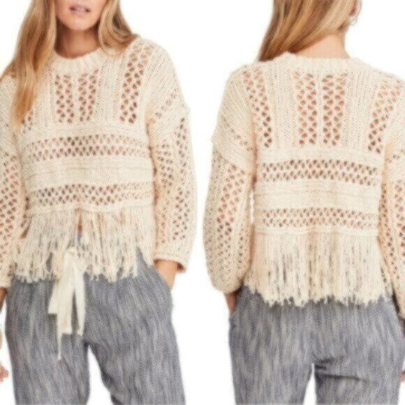 Free People Boho Fringe Sweater - new with tags - Picture 1 of 1